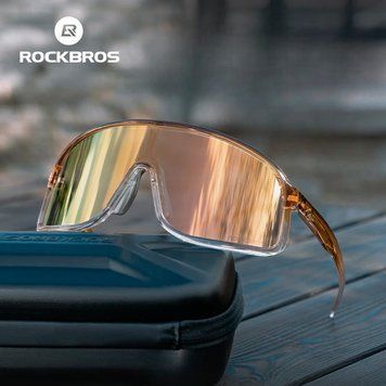 Окуляри фотохромні вело спортивні ROCKBROS SP350 Помаранчеві з золотою лінзою RB-SP350-6023 фото