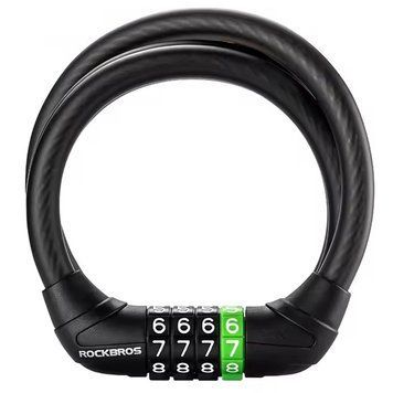 Замок кодовый тросовый велосипедный ROCKBROS WD3212 Черный RB-WD3212-5965 фото