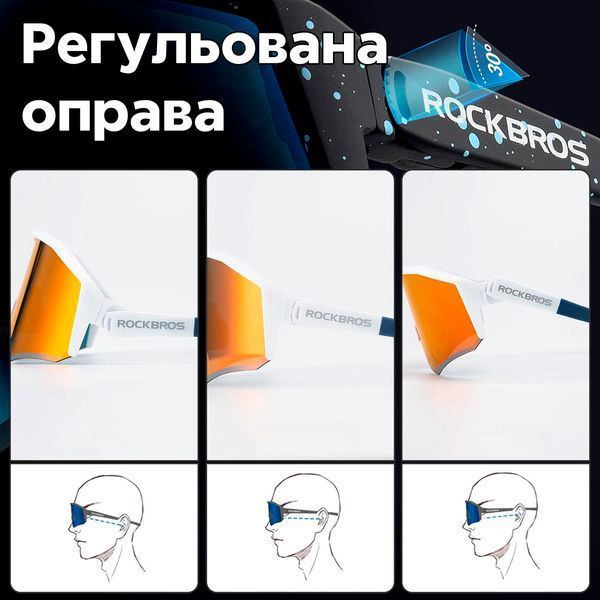 Очки поляризованные спортивные с регулируемыми скобками ROCKBROS PU-DGE08 Разноцветные RB-PU-DGE08-4716 фото
