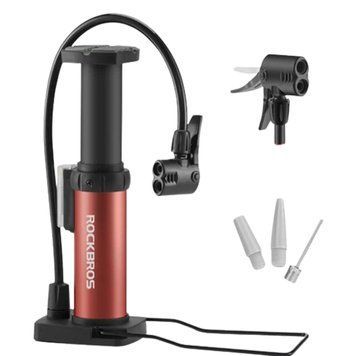 Насос / помпа ножной ROCKBROS 4522L 80 PSI / 5,5 бар Красный RB-4522L-4012 фото