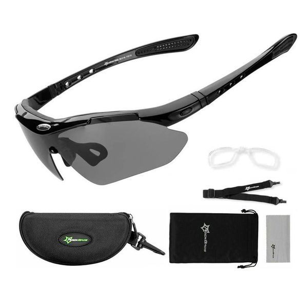 Спортивні окуляри ROCKBROS Original Polarized з 1 лінзою UV400 велосипедні Чорний RB-10003L-1358 фото