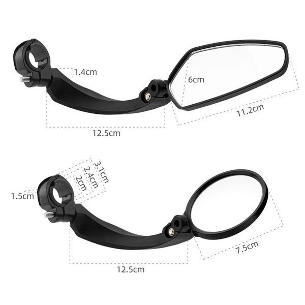Дзеркало велосипедне для лівої частини керма ROCKBROS FK2621 Чорний RB-FK2621-5528 фото