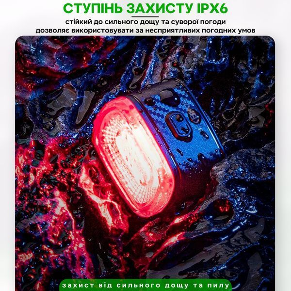Фонарь стоп задний на велосипед ROCKBROS Q2 Черный RB-Q2-4922 фото