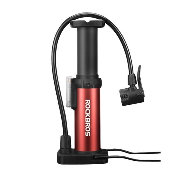 Насос / помпа ножной ROCKBROS 4522L 80 PSI / 5,5 бар Красный RB-4522L-4012 фото