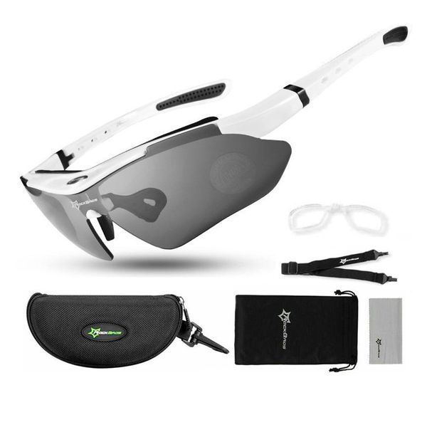 Спортивные очки ROCKBROS Original Polarized с 1 линзой UV400 велосипедные Белый RB-10002L-1359 фото
