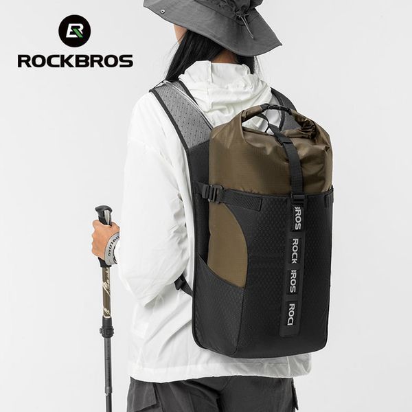 Водостойкий велосипедный кемпинговый гермомешок рюкзак ROCKBROS VERST1 Черный с зеленым RB-VERST1-5257 фото
