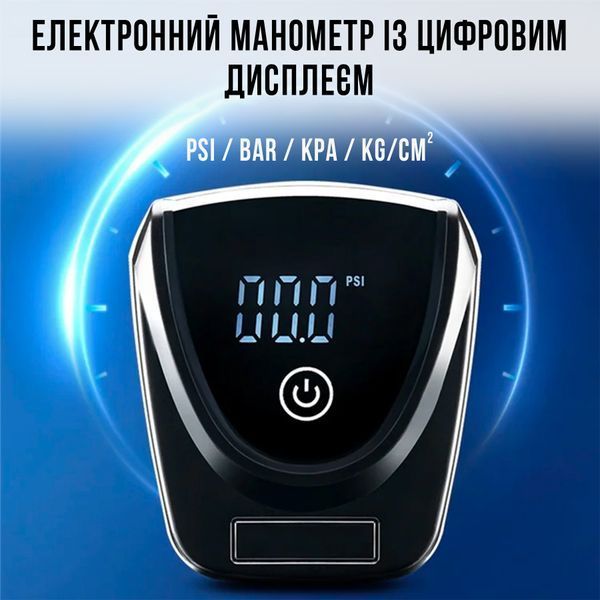 Ножной насос с электронным манометром ROCKBROS J48B-07 | 160PSI | Черный RB-J48B-07-5104 фото