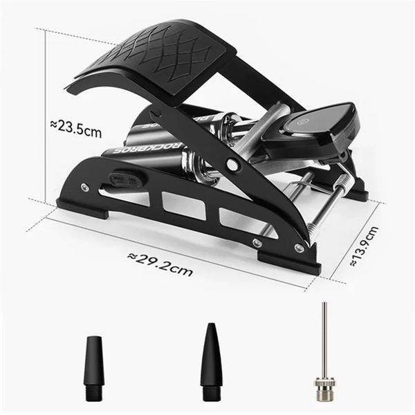 Ножной насос с электронным манометром ROCKBROS J48B-07 | 160PSI | Черный RB-J48B-07-5104 фото