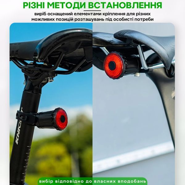 Фонарь стоп задний на велосипед умный автоматический ROCKBROS WR05 Черный RB-WR05-4923 фото