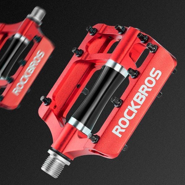 Платформені педалі алюмінієві ROCKBROS 2020-12C на промислових підшипниках Червоні RB-2020-12C-2857 фото