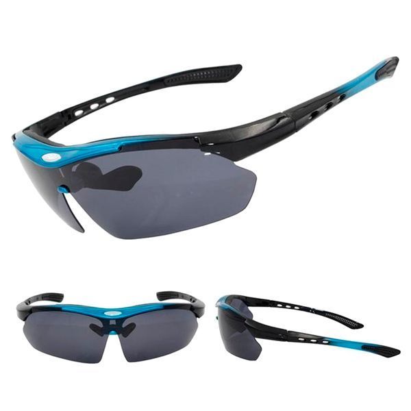 Спортивні окуляри ROCKBROS Original Polarized з 1 лінзою UV400 велосипедні Чорний з синім RB-10007L-1360 фото