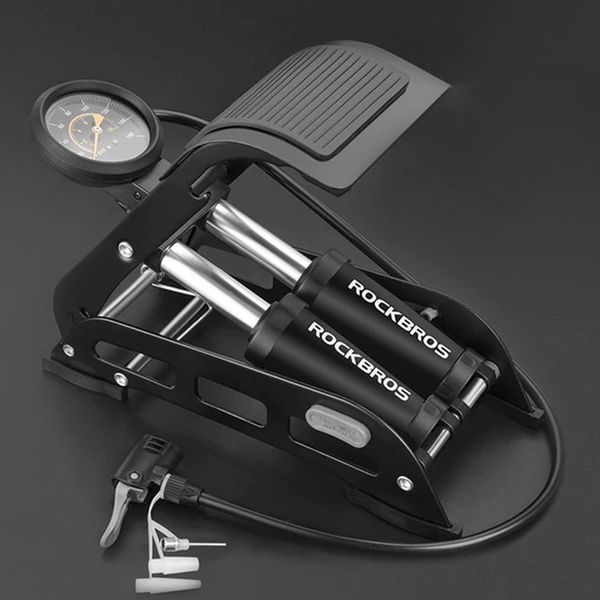 Насос автомобильный ножной с манометром ROCKBROS FP4310S | 160PSI | Черный RB-FP4310S-5105 фото