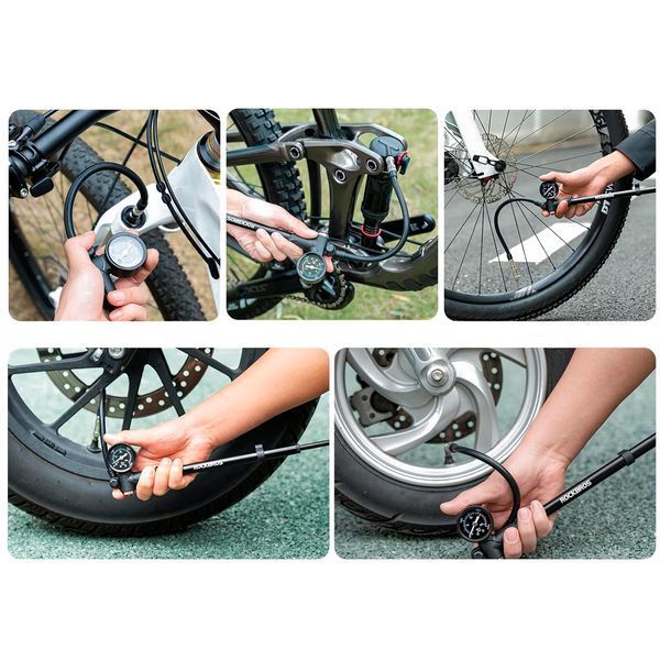 Насос/помпа портативный с манометром ROCKBROS BG-1613 300 psi/20 бар RB-BG-1613-4810 фото