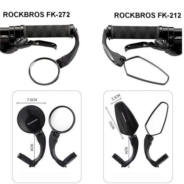 Дзеркало на кермо велосипеда ROCKBROS FK-272 Чорний RB-FK-272-2892 фото