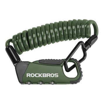 Портативный кодовый замок ROCKBROS K6N с длинным тросом | Велосипедный замок-карабин | Зеленый RB-K6N-7097 фото