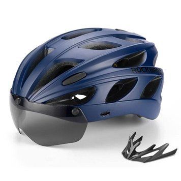 Вело шлем с магнитным визором ROCKBROS TT16 (57-62 см) In-Mold Синий RB-TT-16-2790 фото