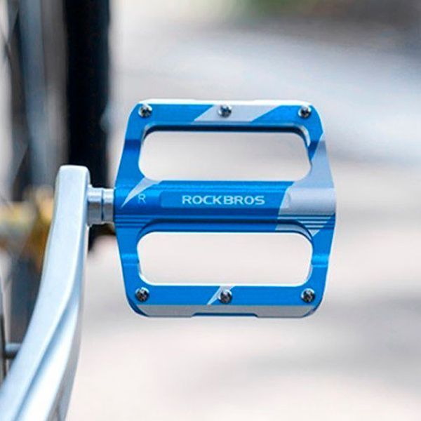 Платформні педалі алюмінієві ROCKBROS K306 на промислових підшипниках Сині RB-K306-2860 фото