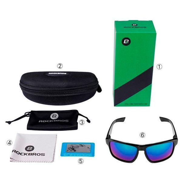 Спортивні окуляри ROCKBROS Original Polarized 10076 UV400 Чорний RB-10076-1388 фото