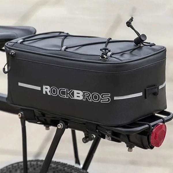 Велосипедна сумка на багажник світловідбиваюча ROCKBROS H101 Чорна RB-H101-4655 фото