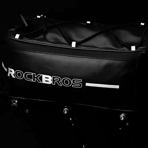 Велосипедна сумка на багажник світловідбиваюча ROCKBROS H101 Чорна RB-H101-4655 фото