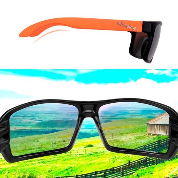 Спортивні окуляри ROCKBROS Original Polarized 10116 UV400 Чорний з помаранчевим RB-10116-1392 фото