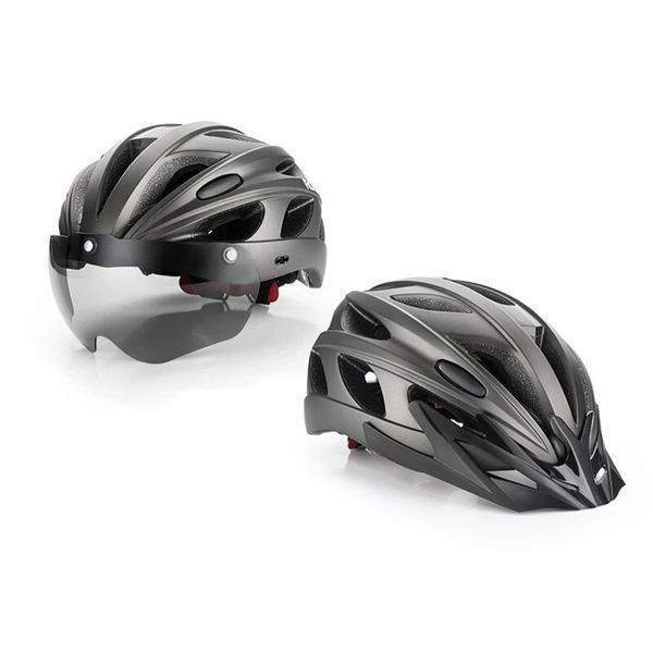 Вело шлем с магнитным визором ROCKBROS TT16 (57-62 см) In-Mold Серый RB-TT-16-3888 фото