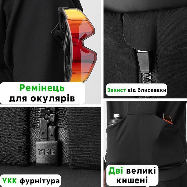Зимняя велосипедная спортивная беговая куртка для 0-15&deg;C ROCKBROS YDWTN01 Размер L Черная RB-YDWTN01-5350 фото
