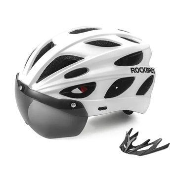 Вело шлем с магнитным визором ROCKBROS TT16 (57-62 см) In-Mold Белый RB-TT-16-3889 фото
