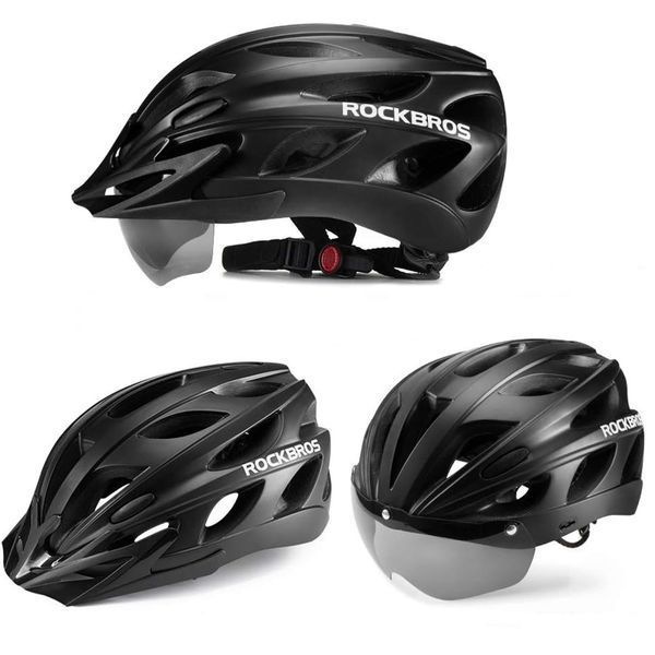 Вело шлем с магнитным визором ROCKBROS TT16 (57-62 см) In-Mold Черный RB-TT-16-3890 фото