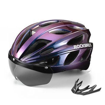 Вело шлем с магнитным визором ROCKBROS TT16 (57-62 см) In-Mold Фиолетовый RB-TT-16-3891 фото