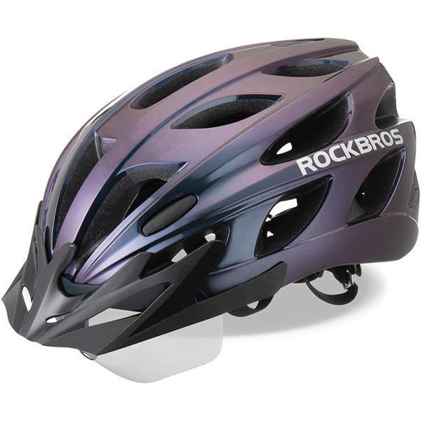Вело шлем с магнитным визором ROCKBROS TT16 (57-62 см) In-Mold Фиолетовый RB-TT-16-3891 фото
