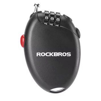 Замок выдвижной кодовый тросовый тросовый велосипедный ROCKBROS WD601 Черный RB-WD601-5966 фото