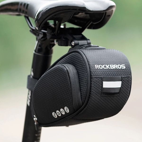 Велосипедная сумка подседельная velcro светоотражающая ROCKBROS C40 Черный RB-C40-2709 фото