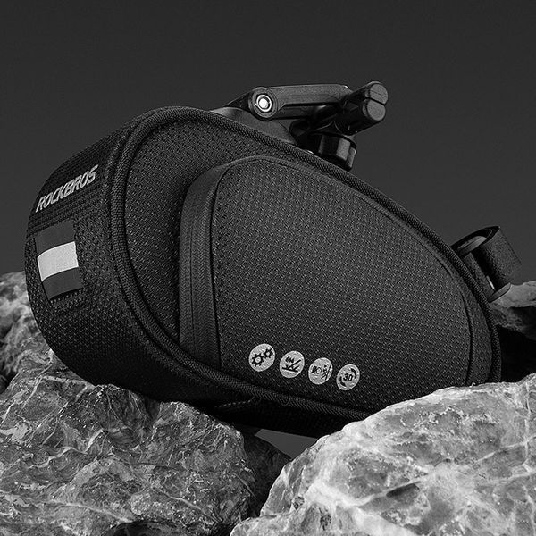 Велосипедная сумка подседельная velcro светоотражающая ROCKBROS C40 Черный RB-C40-2709 фото