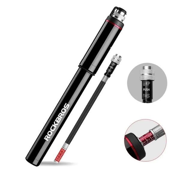 Насос/помпа с манометром портативный ROCKBROS SMART-B 150psi/10,3bar Черный RB-SMART-B-2878 фото