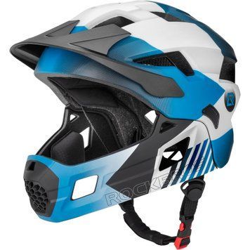 Детский вело шлем фулфейс ROCKBROS TT4857 (48-54 см) In-Mold Синий с белым RB-TT4857-5075 фото