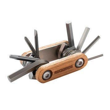 Деревянный мультитул 8 в 1 велосипедный ROCKBROS KIT45 Коричневый RB-WD-KIT45-4835 фото