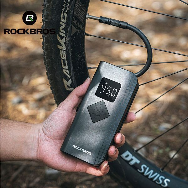 Електричний насос 150 PSI 10.34 BAR помпа портативна ROCKBROS A13 Чорна RB-A13-5098 фото