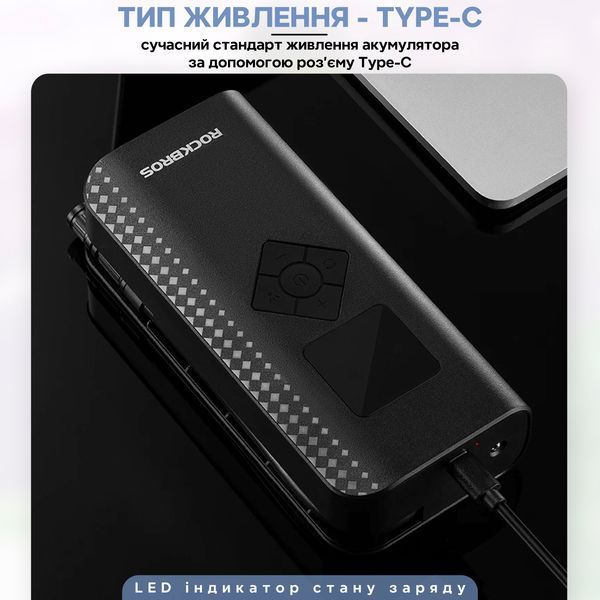 Електричний насос 150 PSI 10.34 BAR помпа портативна ROCKBROS A13 Чорна RB-A13-5098 фото