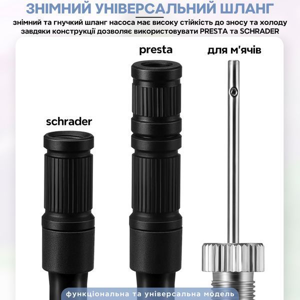 Електричний насос 150 PSI 10.34 BAR помпа портативна ROCKBROS A13 Чорна RB-A13-5098 фото