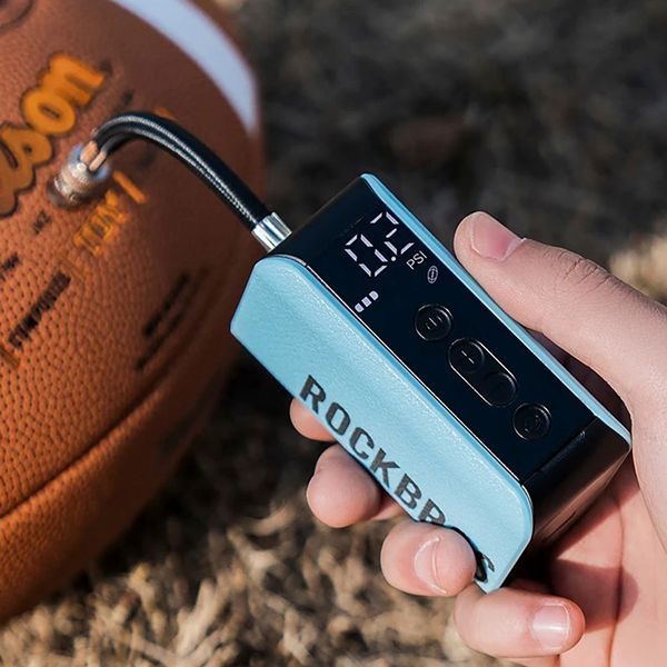 Электрический насос для мячей 20 PSI 1.37 BAR насос портативный ROCKBROS A425 Голубой RB-A425-6635 фото