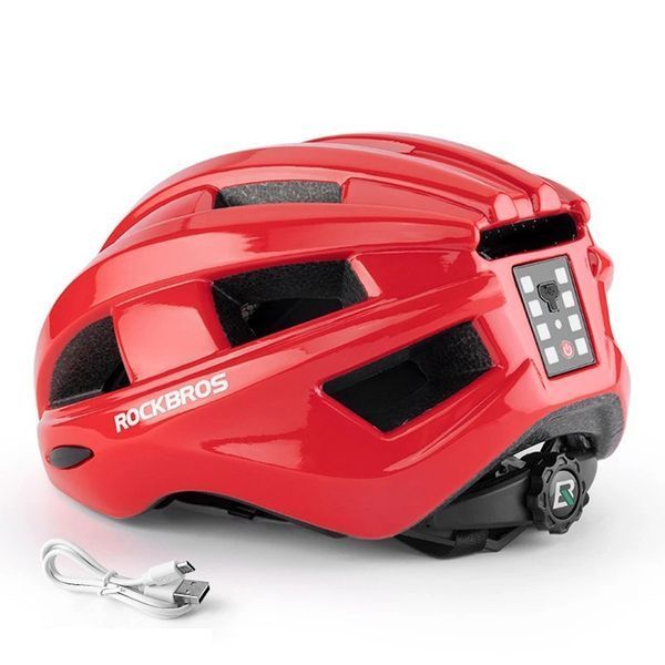 Вело шолом з USB блимавкою ROCKBROS ZK-013 (55-60 см) In-Mold Червоний RB-ZK-013-2779 фото