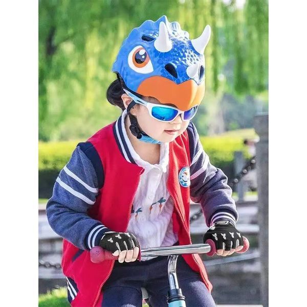 Детский вело шлем ROCKBROS TTET2 (52-56 см) In-Mold Синий с оранжевым RB-TT-ET2-3887 фото