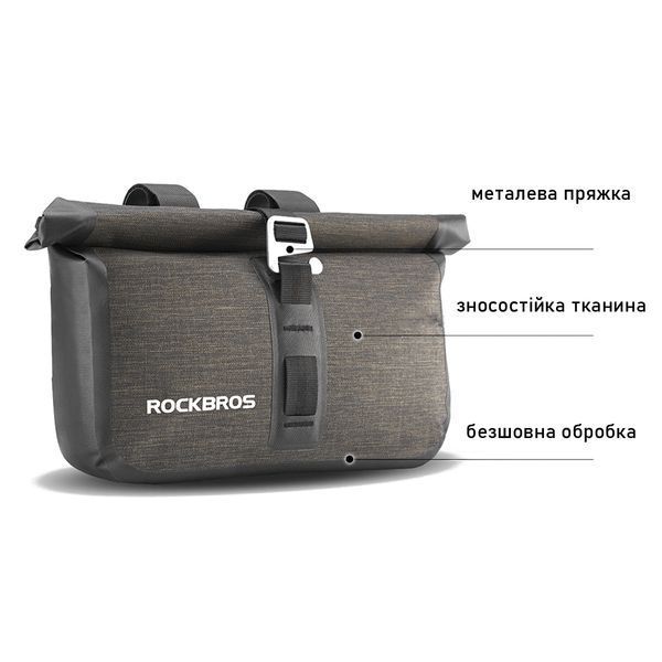 Велосумка на кермо велосипеда велкро ROCKBROS AS-016 Коричневий RB-AS-016-3842 фото