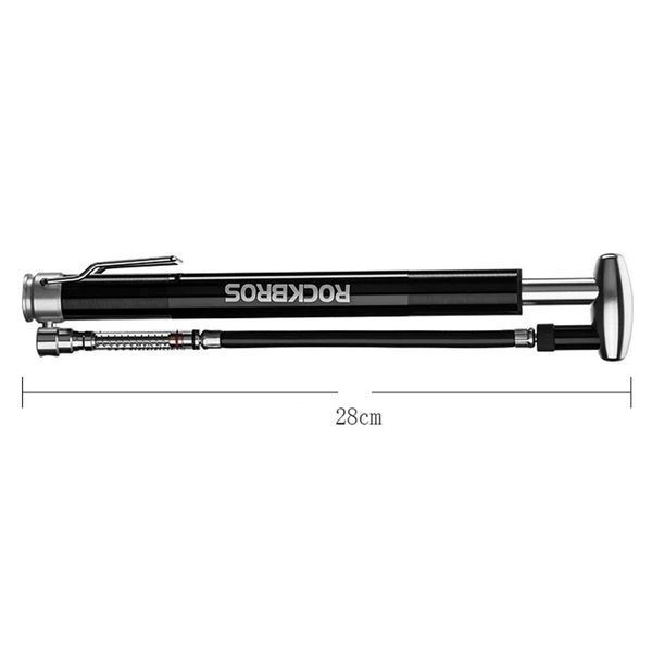 Насос ручной с манометром насос портативный 160 PSI 11.03 BAR ROCKBROS JG-004A Черный RB-JG-004A-6637 фото