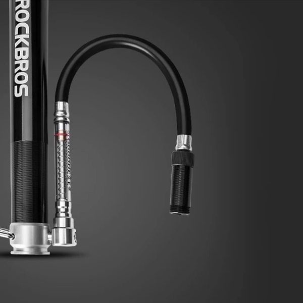 Насос ручной с манометром насос портативный 160 PSI 11.03 BAR ROCKBROS JG-004A Черный RB-JG-004A-6637 фото