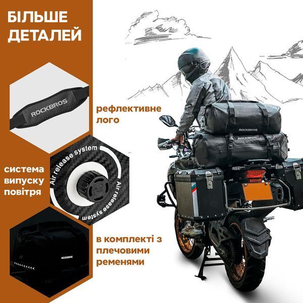 Спортивна мотоциклетна сумка ROCKBROS NR-JN5 об'ємом 40 л Чорний RB-NR-JN5-4691 фото