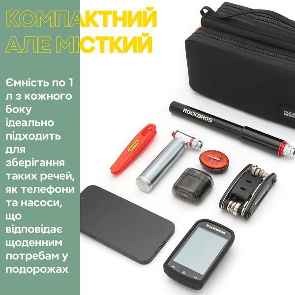 Велосипедна сумка на раму велкро переносна через плече ROCKBROS H1230 Помаранчевий RB-H1230-6535 фото