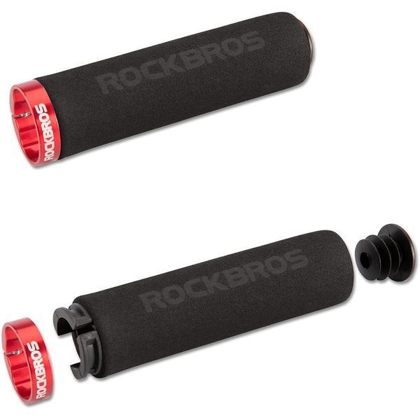 Грипсы / ручки руля ROCKBROS BT1001 Черные с красными замками RB-BT1001-2822 фото