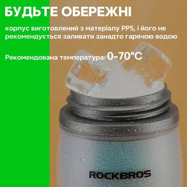Термо фляга пляшка для спорту ROCKBROS FLG3521 з пилозахисним ковпачком Біла RB-FLG3521-6599 фото